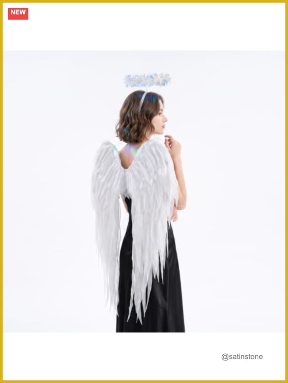 Chiffon Angel Wings Halo Headband Set Costume Accessory